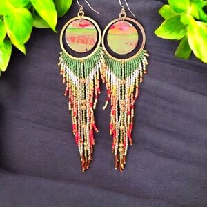 Handcrafted bead and clay earrings